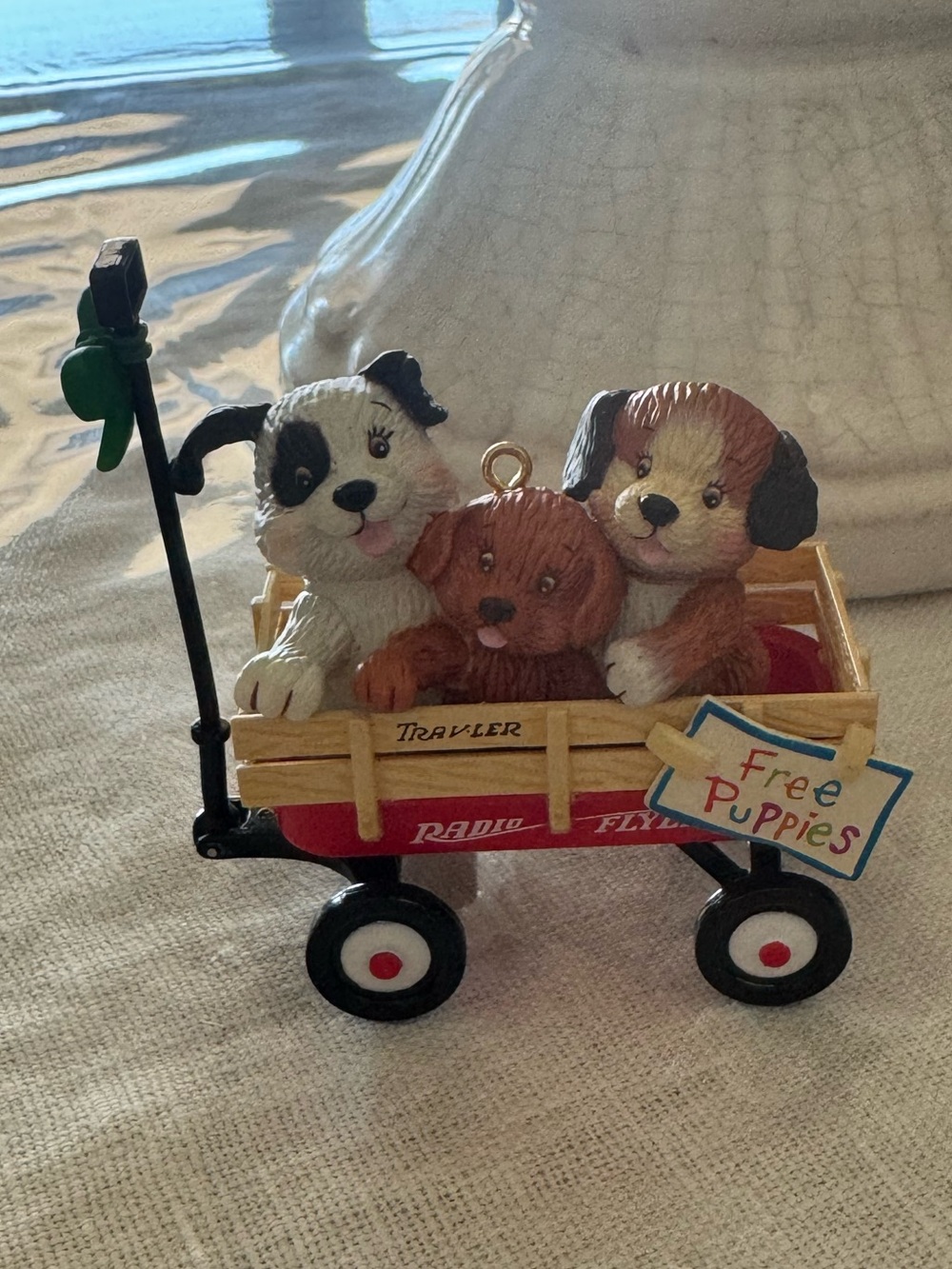 Carlton Cards Radio Flyer Puppy Pals Christmas Ornament NIB Vintage